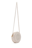 Kadın Beyaz Uzun Askılı Örgülü Mini Çapraz Çanta | Derimod
