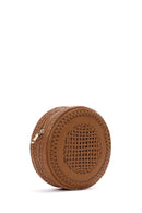 Kadın Camel Uzun Askılı Örgülü Mini Çapraz Çanta | Derimod