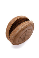 Kadın Camel Uzun Askılı Örgülü Mini Çapraz Çanta | Derimod