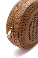 Kadın Camel Uzun Askılı Örgülü Mini Çapraz Çanta | Derimod