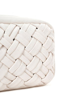 Women's Cream Long Strap Braided Mini Crossbody Bag | Derimod