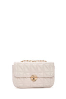 Kadın Krem Uzun Askılı Kapitone Çapraz Çanta | Derimod