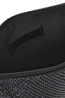 Women's Black Stone Long Chain Strap Evening Clutch Bag | Derimod