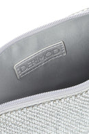 Women's Silver Stone Long Chain Strap Evening Clutch Bag | Derimod