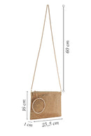 Women's Gold Stone Long Chain Strap Evening Clutch Bag | Derimod