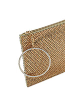 Women's Gold Stone Long Chain Strap Evening Clutch Bag | Derimod