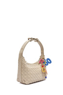 Kadın Bej Aksesuarlı Örgü Mini Kol Çantası | Derimod