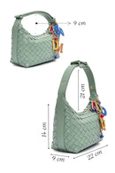 Kadın Yeşil Aksesuarlı Örgü Mini Kol Çantası | Derimod