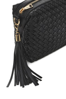 Kadın Siyah Örgülü Çapraz Çanta | Derimod