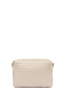 Kadın Krem Örgülü Çapraz Çanta | Derimod