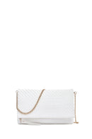 Kadın Beyaz Uzun Zincir Askılı Örgülü Portföy Çanta | Derimod