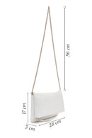 Kadın Beyaz Uzun Zincir Askılı Örgülü Portföy Çanta | Derimod