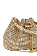 Kadın Bej Uzun Zincir Askılı Taşlı Mini Abiye Kol Çantası | Derimod