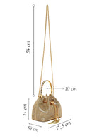 Kadın Bej Uzun Zincir Askılı Taşlı Mini Abiye Kol Çantası | Derimod