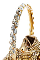 Kadın Bej Uzun Zincir Askılı Taşlı Mini Abiye Kol Çantası | Derimod