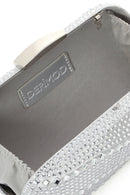 Kadın Gümüş Uzun Zincir Askılı Taşlı Mini Kutu Abiye Çanta | Derimod