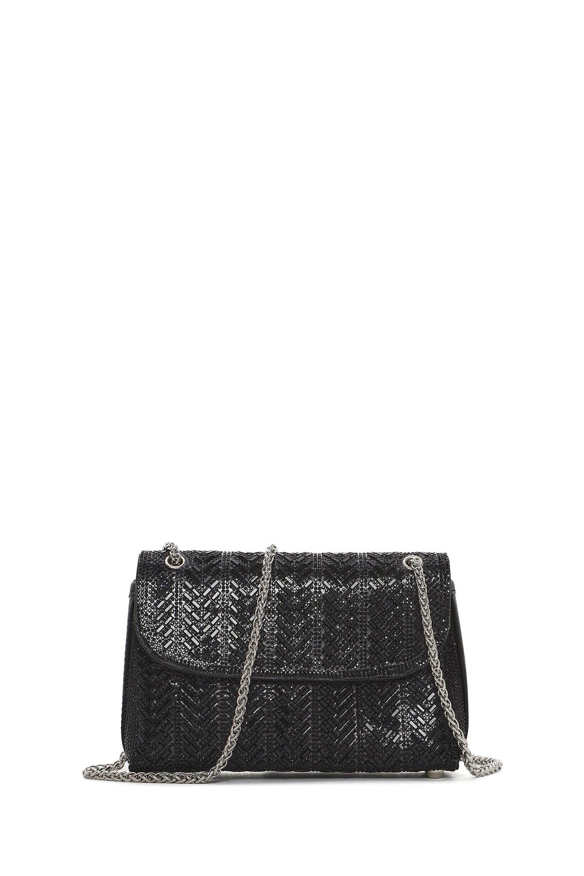 Kadın Siyah Uzun Askılı Taşlı Mini Portföy Abiye Çanta 25SBD2978TS | Derimod