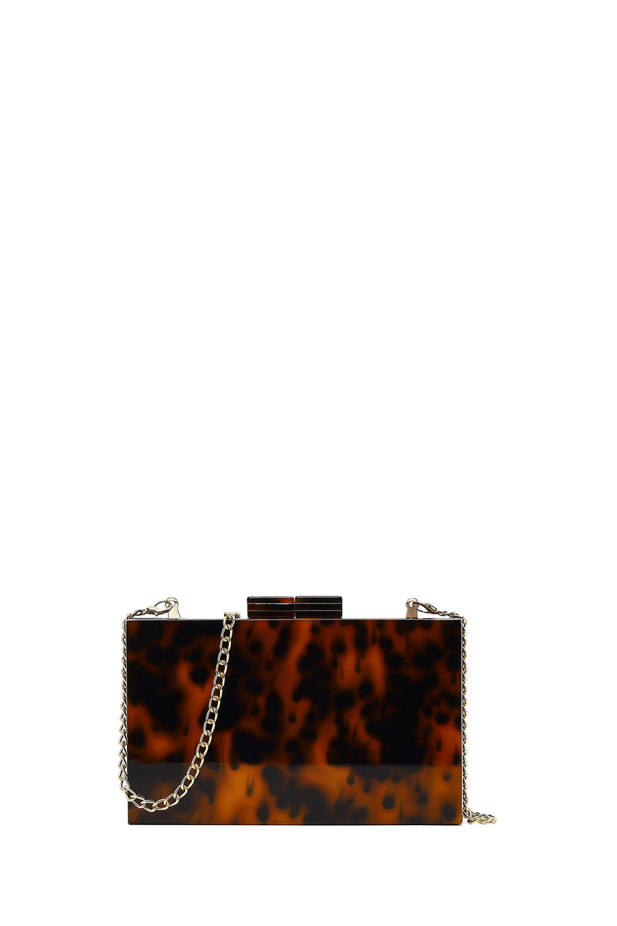 Women's Leopard Long Chain Strap Evening Mini Box Bag 25SBD2979PV | Derimod