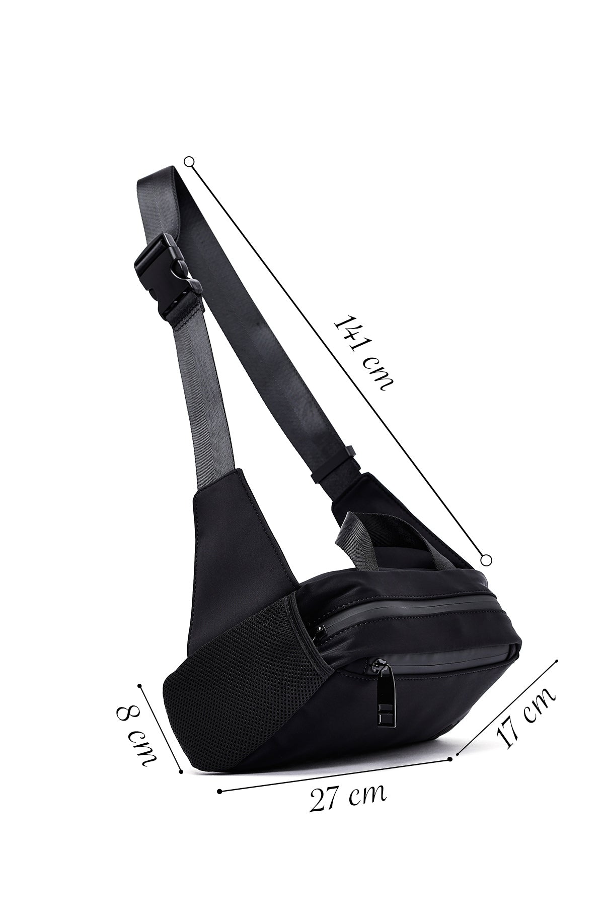 Erkek Siyah Kumaş Mini Bel Çantası