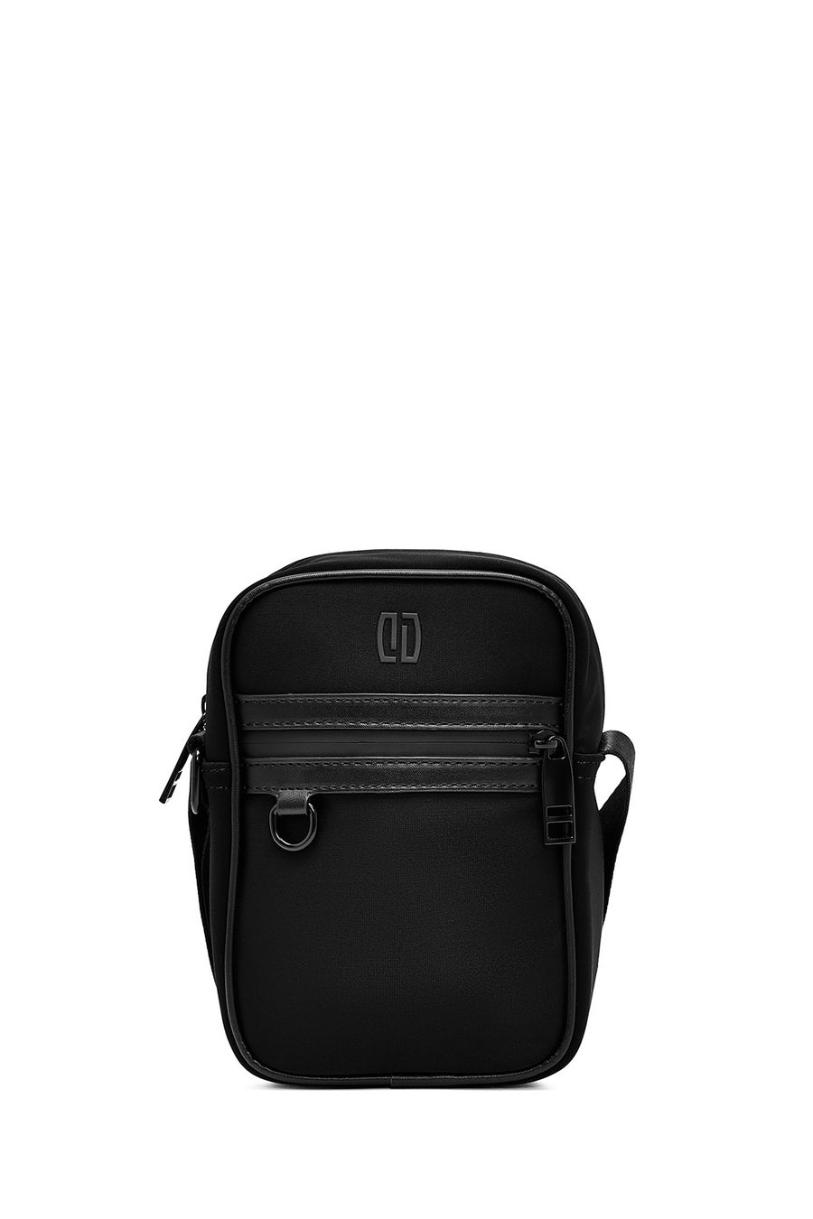 Men's Black Mini Fabric Messenger Bag
