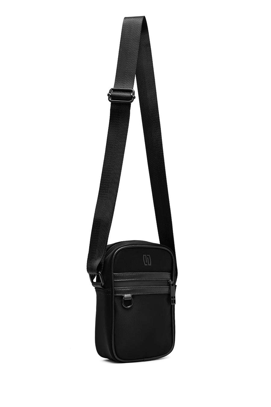 Men's Black Mini Fabric Messenger Bag