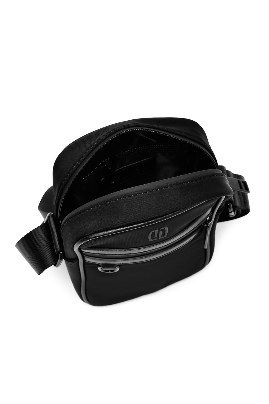 Men's Black Mini Fabric Messenger Bag