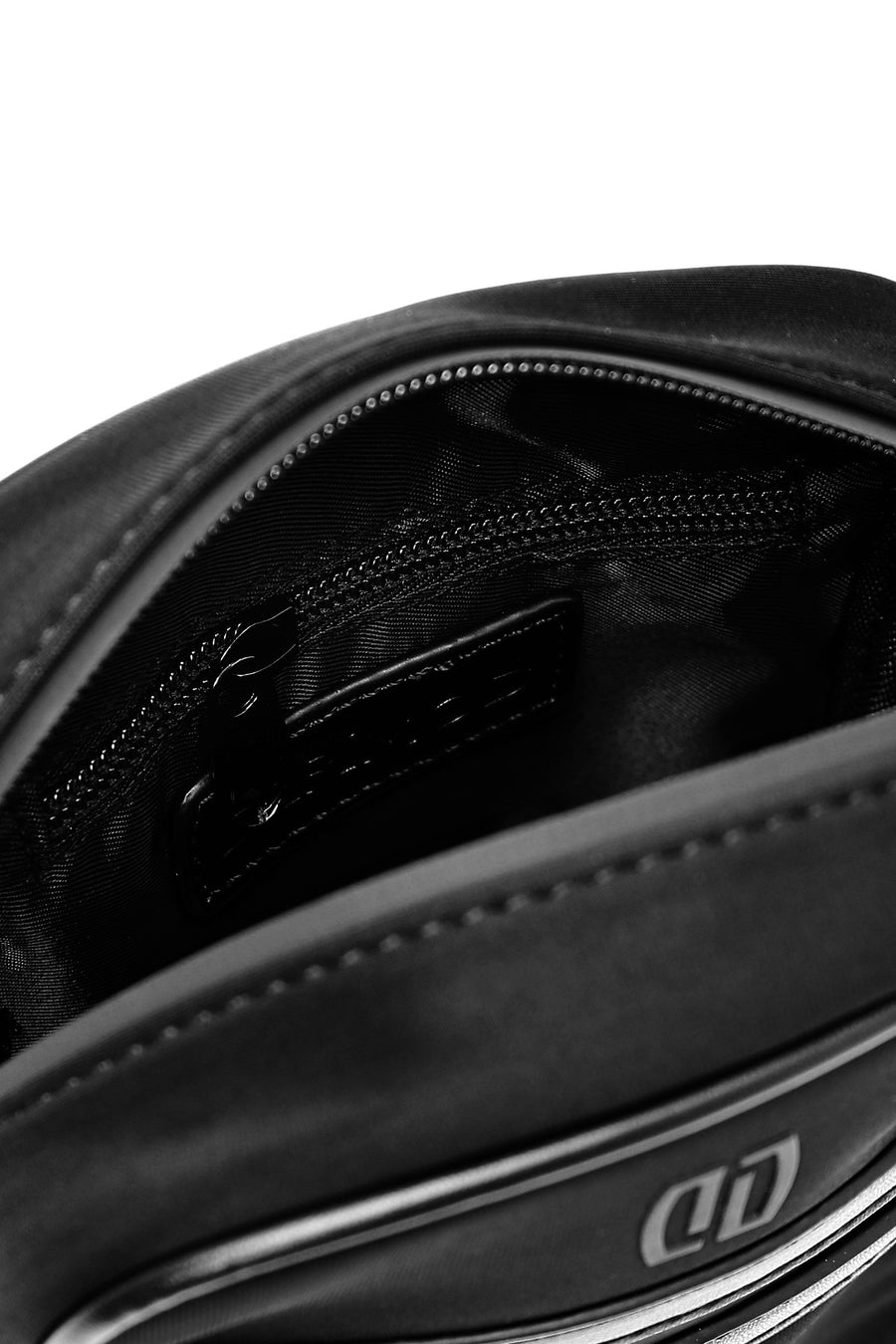 Men's Black Mini Fabric Messenger Bag