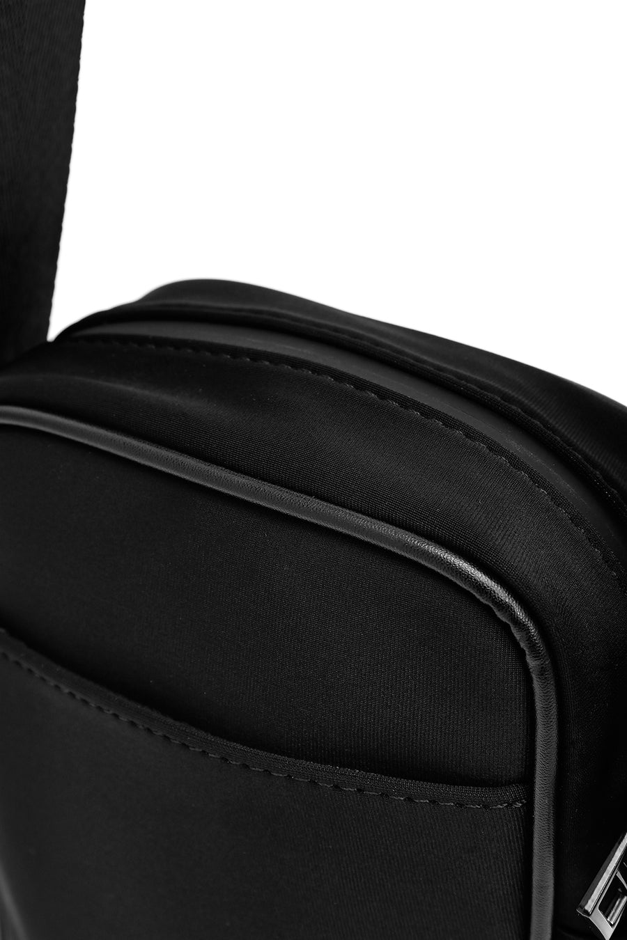 Men's Black Mini Fabric Messenger Bag