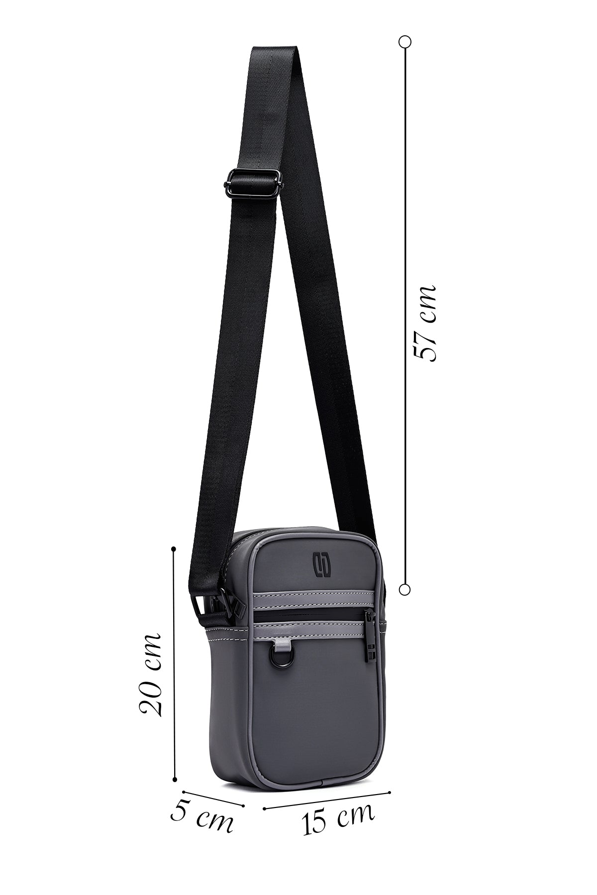 Erkek Gri Mini Kumaş Postacı Çantası