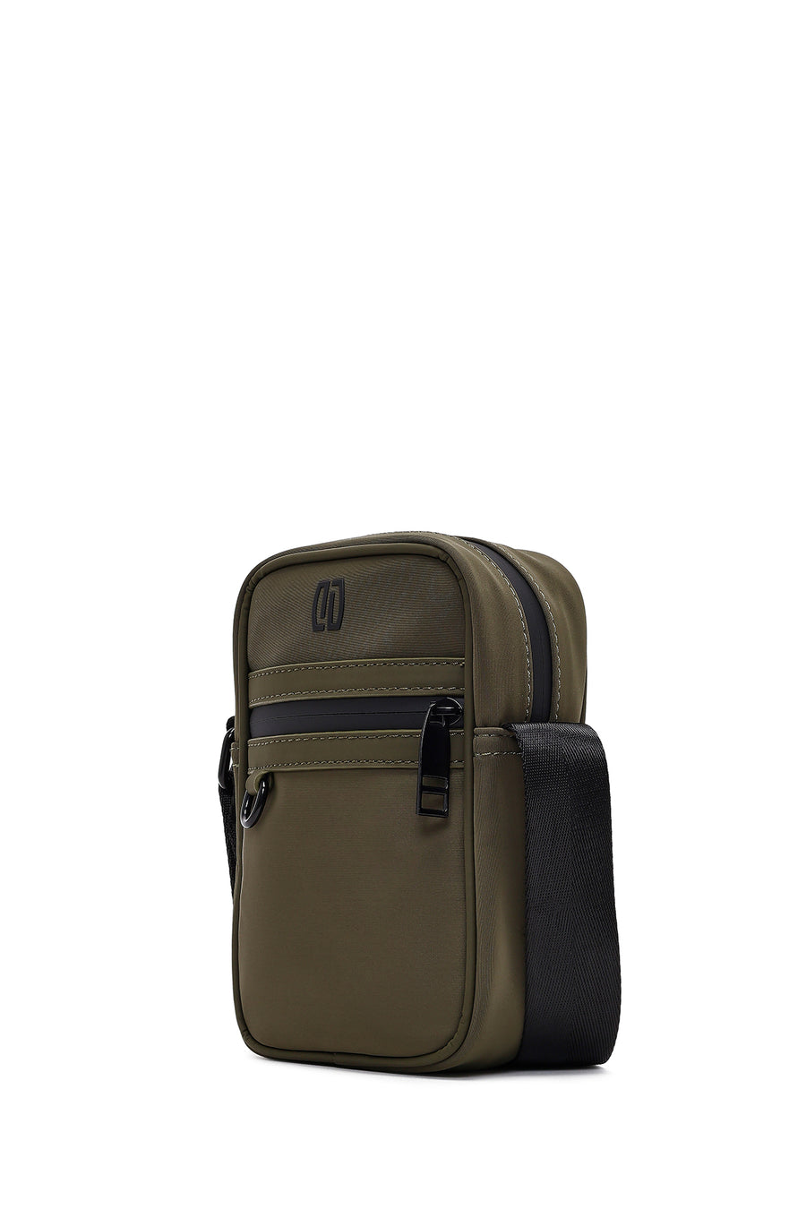 Men's Khaki Mini Fabric Messenger Bag