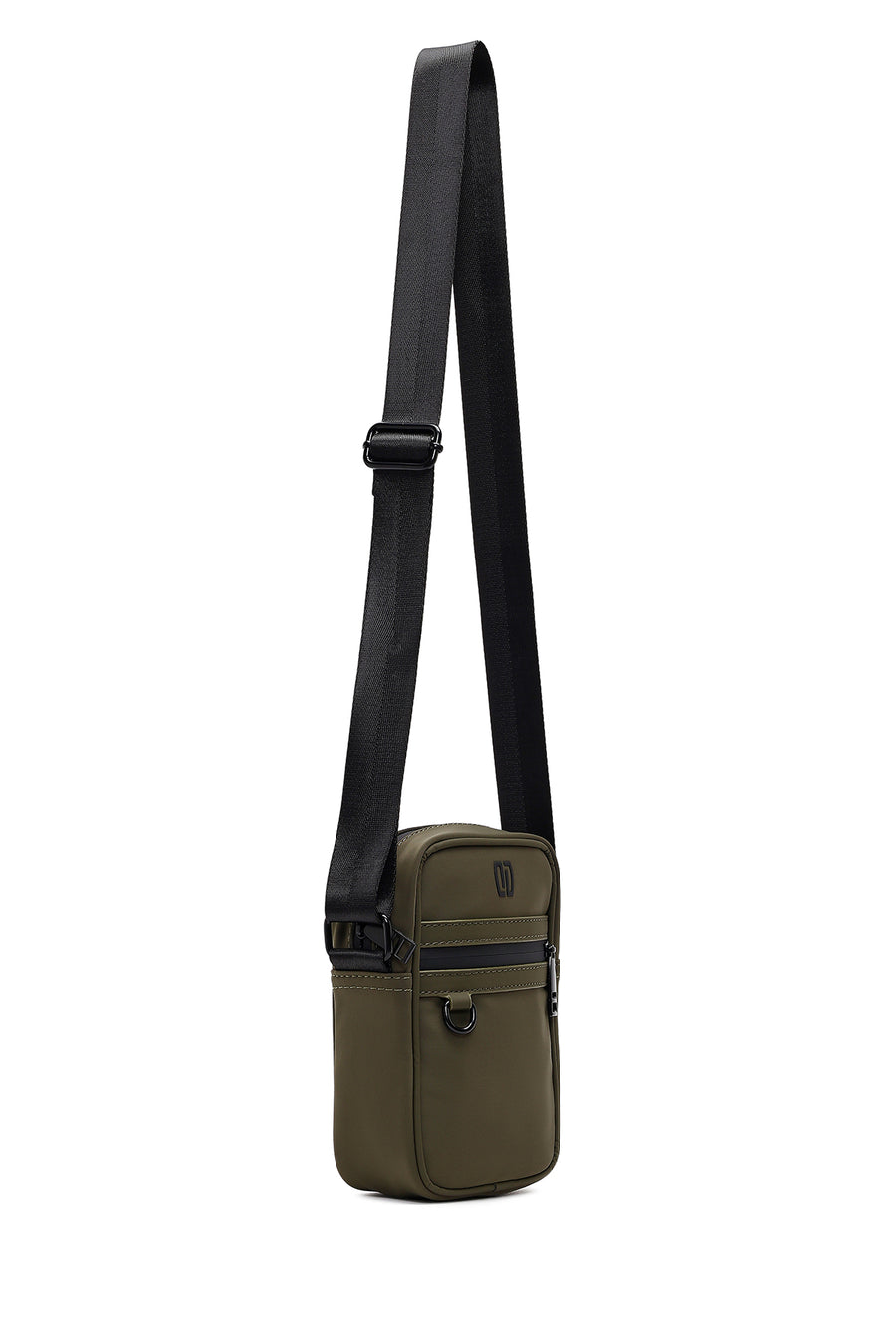 Men's Khaki Mini Fabric Messenger Bag