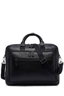 Erkek Siyah Uzun Askılı Deri Evrak Çantası | Derimod