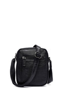 Men's Black Long Strap Leather Messenger Bag | Derimod
