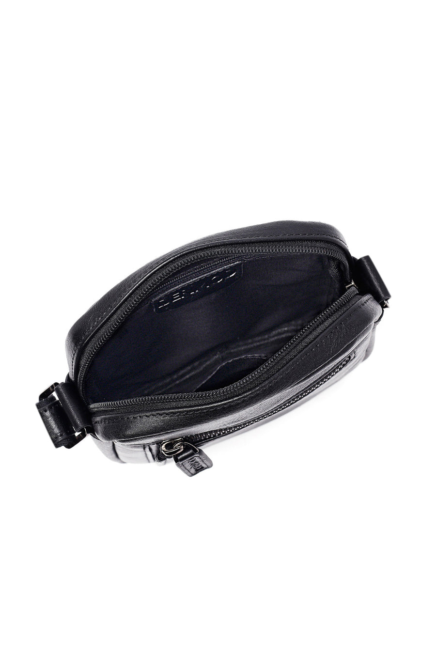 Men's Black Long Strap Leather Messenger Bag