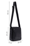 Men's Black Long Strap Leather Messenger Bag | Derimod