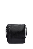 Men's Black Long Strap Leather Messenger Bag | Derimod