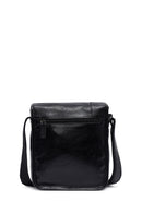 Men's Black Long Strap Leather Messenger Bag | Derimod