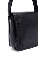 Men's Black Long Strap Leather Messenger Bag | Derimod
