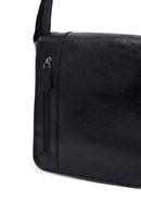 Men's Black Long Strap Leather Messenger Bag | Derimod