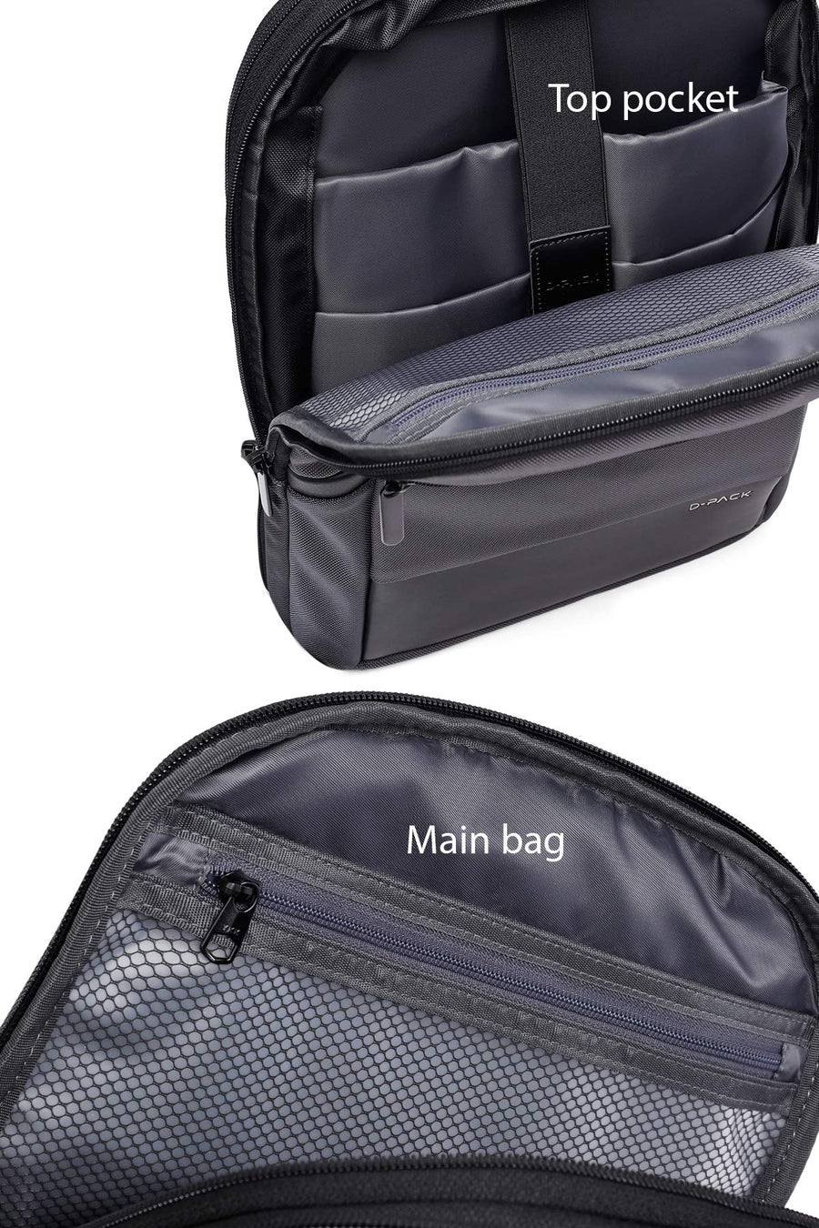 D-Pack Unisex Gray Backpack