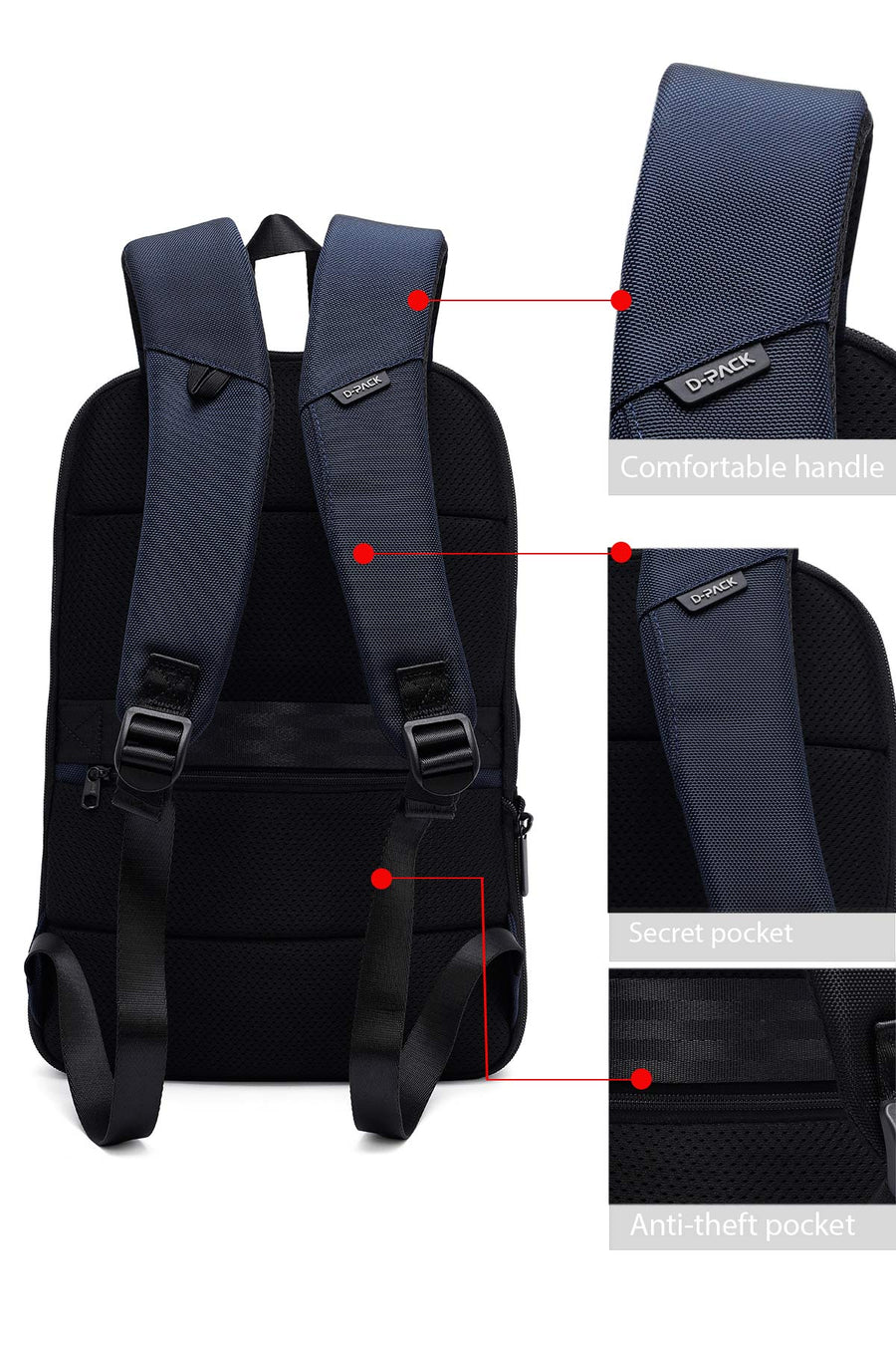 D-Pack Unisex Lacivert Sırt Çantası