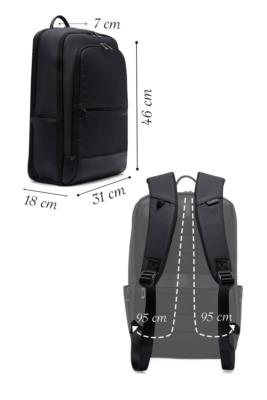 D-Pack Unisex Siyah Sırt Çantası