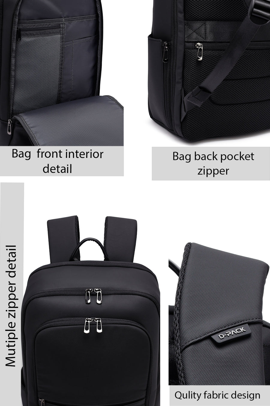 D-Pack Unisex Siyah Sırt Çantası