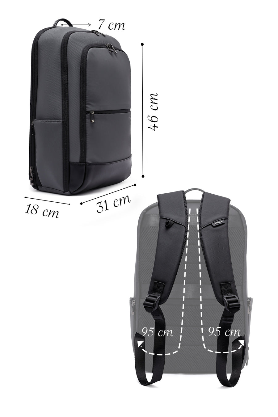 D-Pack Unisex Gri Sırt Çantası