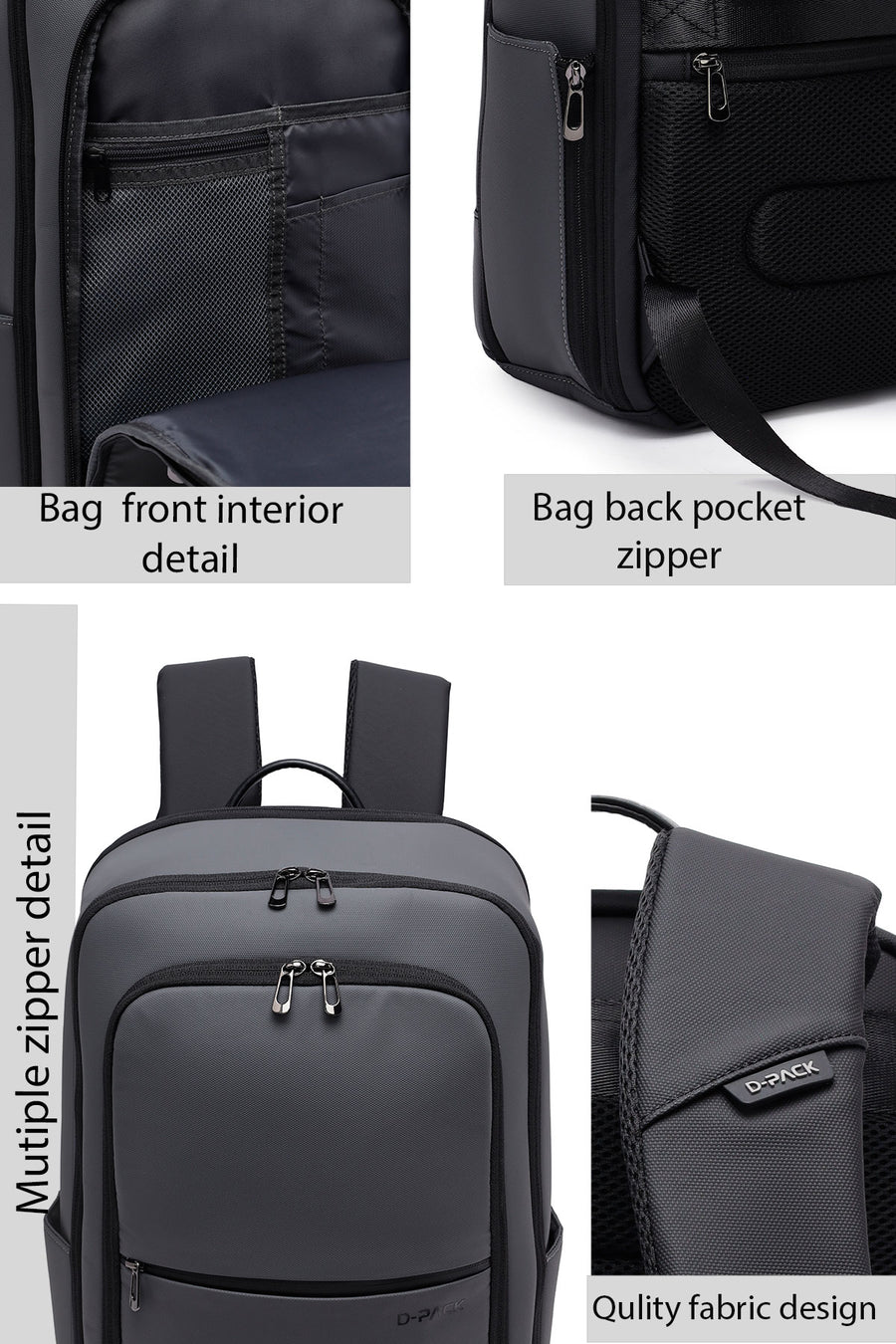 D-Pack Unisex Gri Sırt Çantası