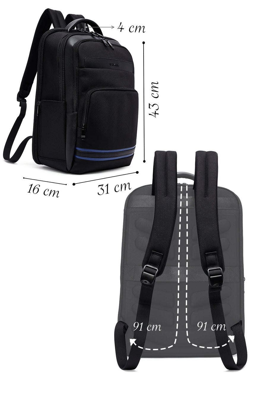 D-Pack Men's Black Backpack