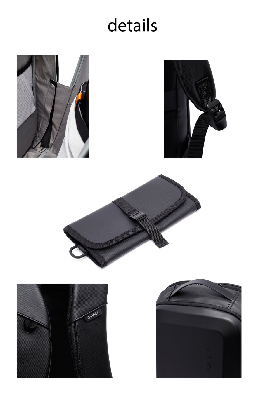 D-Pack Unisex Black Backpack