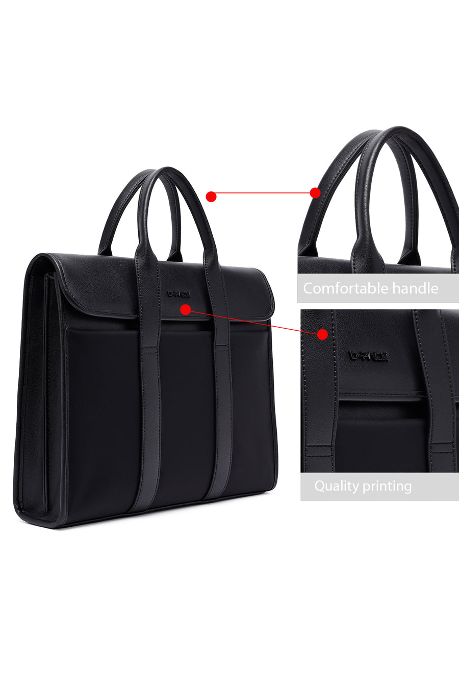 D-Pack Men's Black Fabric Briefcase