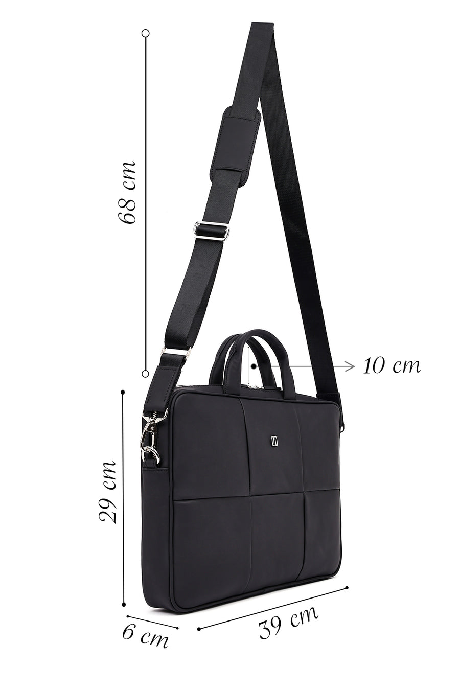 Men's Black Leather Laptop Bag