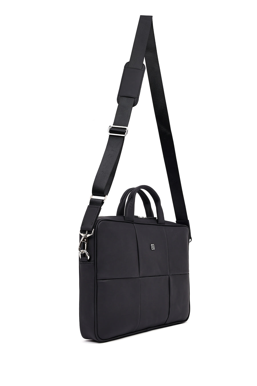 Men's Black Leather Laptop Bag